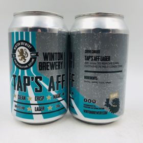 Winton Brewery: Tap’s Aff Lager (330ml) - Hop Shop Aberdeen