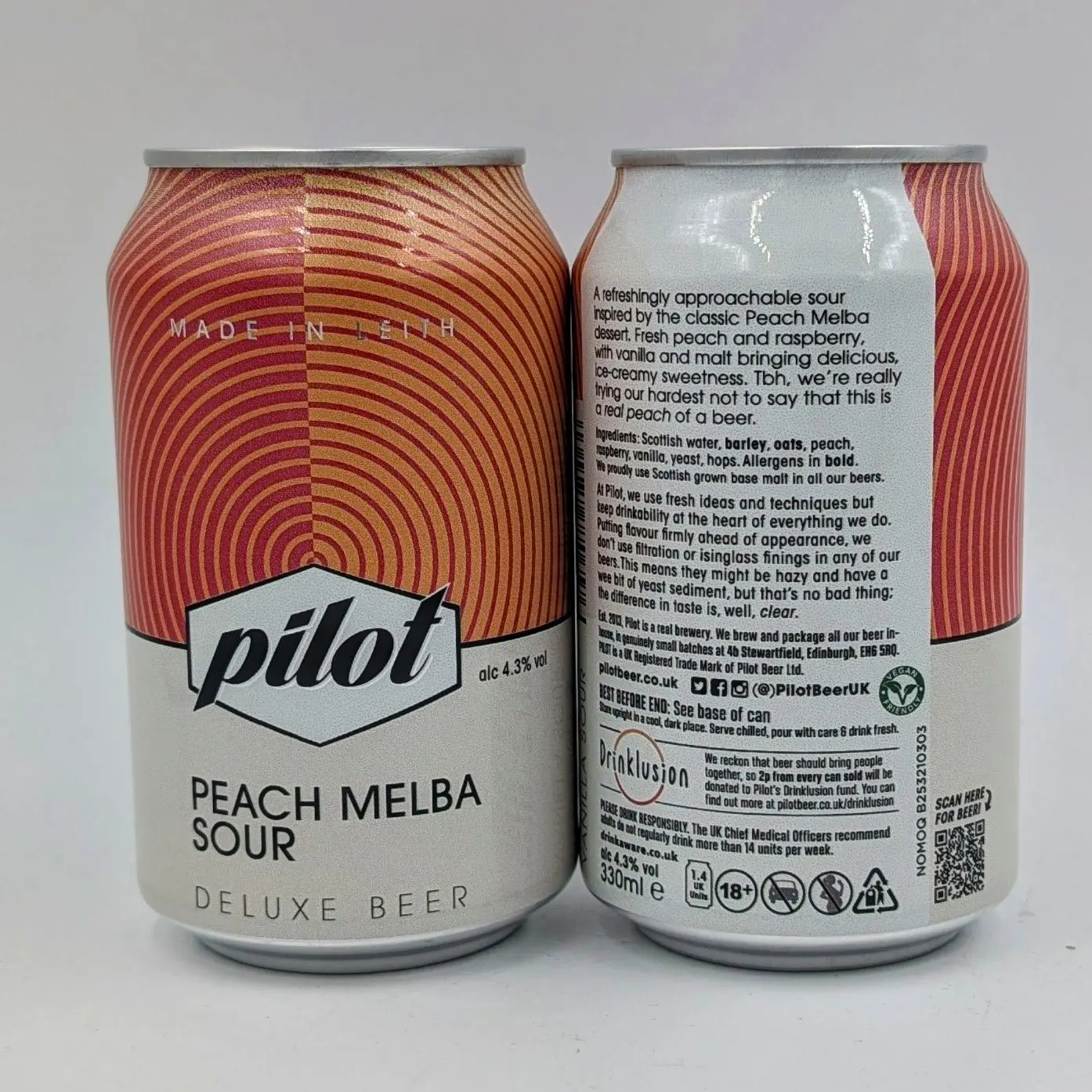 Pilot: Peach Melba Fruited Sour (330ml) | HopShop Aberdeen