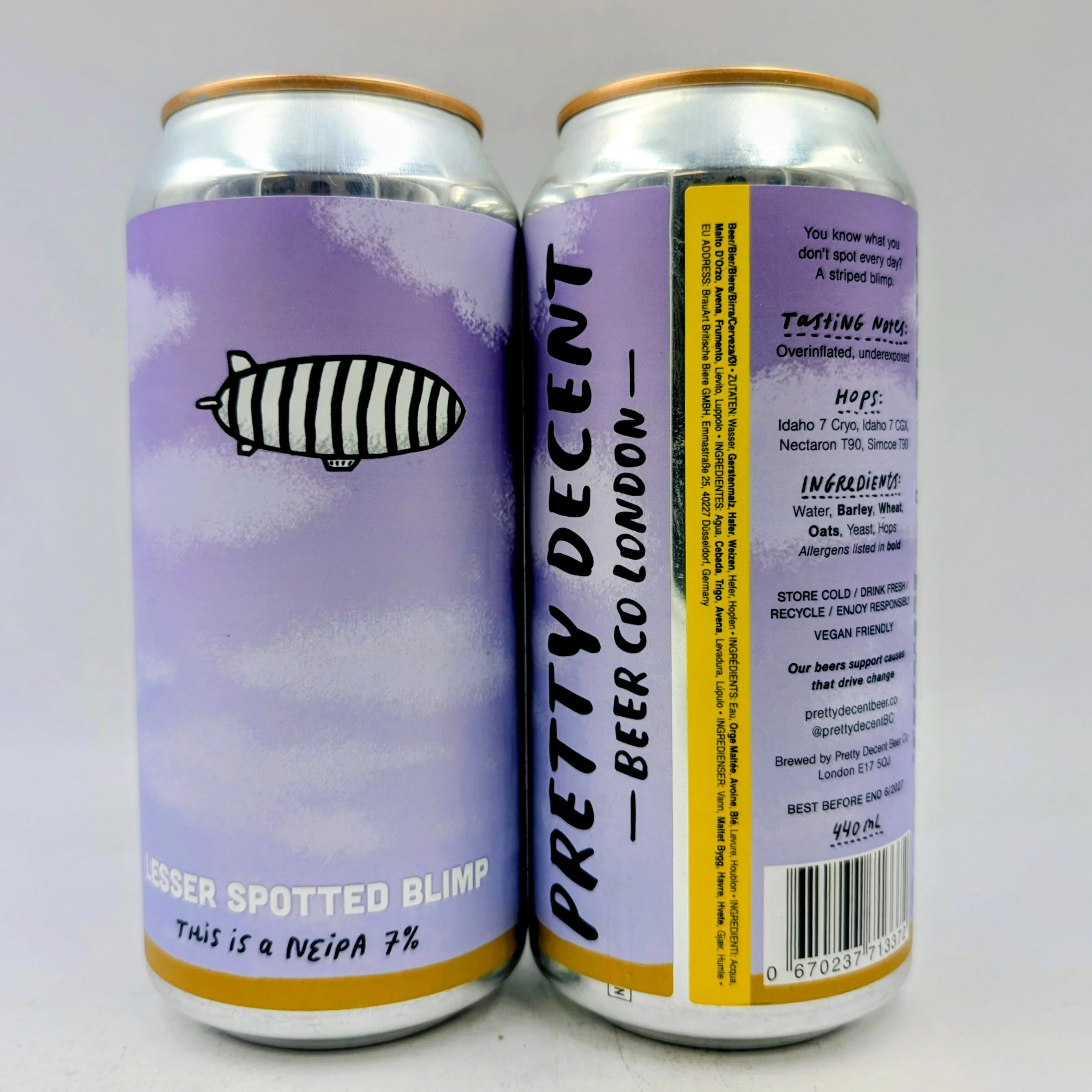 Pretty Decent Beer Co: Lesser Spotted Blimp NEIPA (440ml)